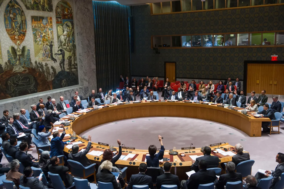 The Security Council unanimously adopts resolution 2245 (2015), establishing the UN Support Office in Somalia (UNSOS), which will provide logistical support to the African Union Mission in Somalia (AMISOM), the Somali National Army (SNA) on joint operations with AMISOM and the UN Assistance Mission in Somalia (UNSOM). Wide view of the UN Security Council