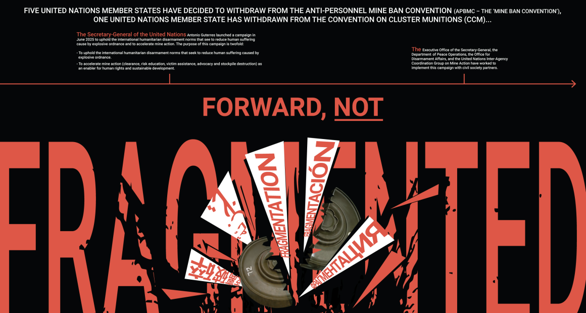 a cover slide of the mine action exhibition